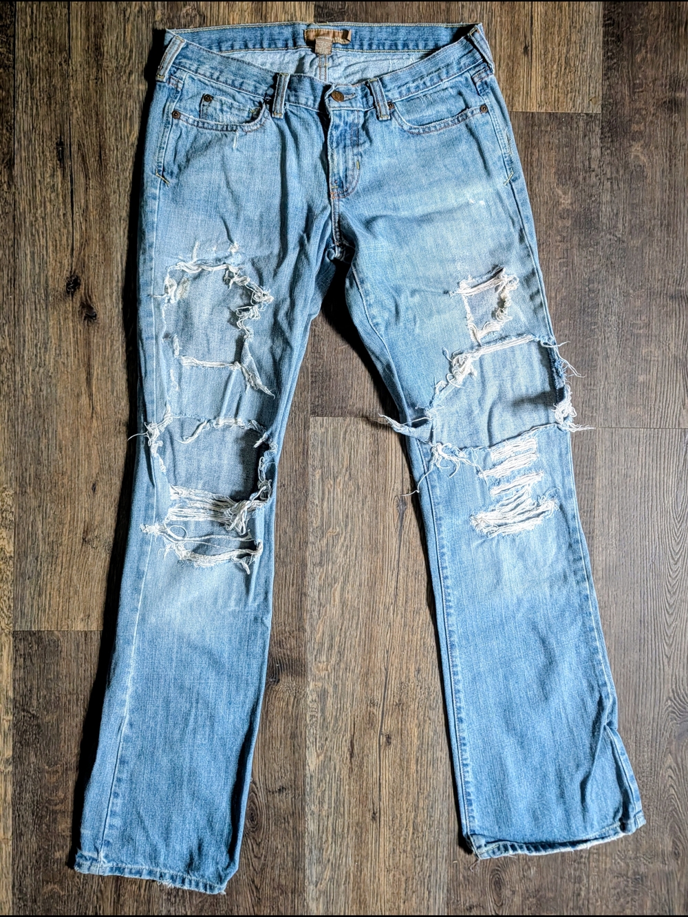 Abercrombie & Fitch Vintage Y2K  Light Blue Distressed Women's Straight Jeans